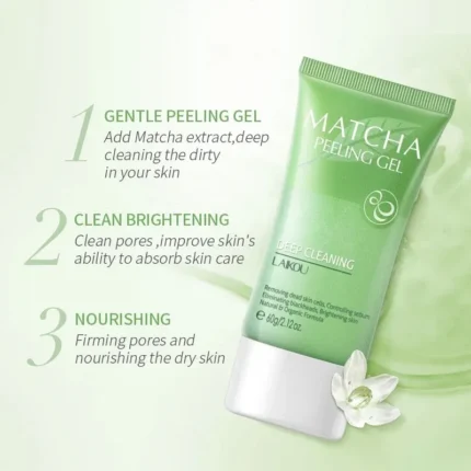 LAIKOU Matcha Exfoliating Exfoliate Peeling Gel Facial Scrub Moisturise  Nourishing Repair Scrubs Face Cream Skin Care - Image 4