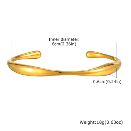 Vnox Chic Mobius Cuff Bangle Bracelets Women Men,Gold Color Waterproof Thin 4MM Stainless Steel Twisted Wristband Gift Jewelry - Image 11