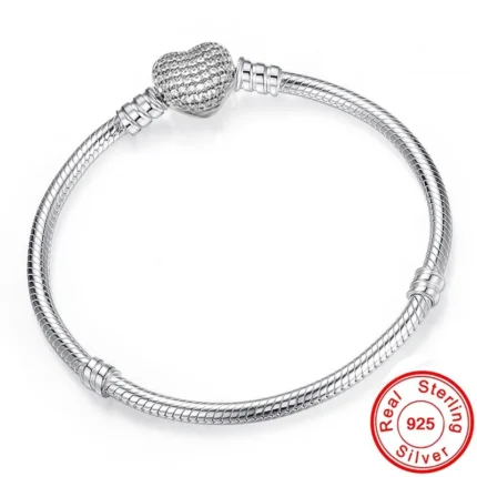 Hot Selling High Quality Authentic 925 Sterling Silver Snake Chain Bracelets Brand Charm Pandor bracelet For Women Jewelry