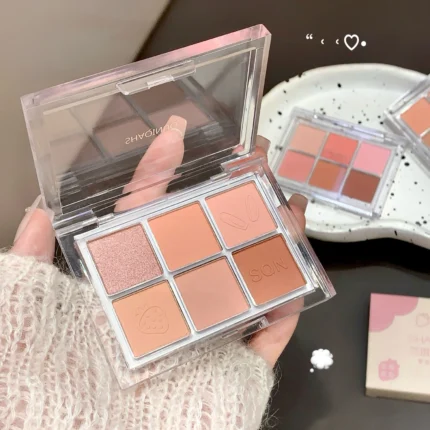 SHAQINUO Six-Color Eyeshadow Palette Matte Earth Colors Brightening Silkworm Pearl Beginner Eyeshadow Comprehensive Palette - Image 4