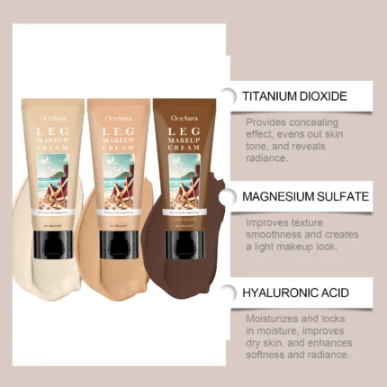 Leg Makeup Cream Concealer Long Lasting Waterproof Anti Transfer Even Skin Tone Glow Enhancer Wheat Tan Brown Foundation Lotion - Image 16