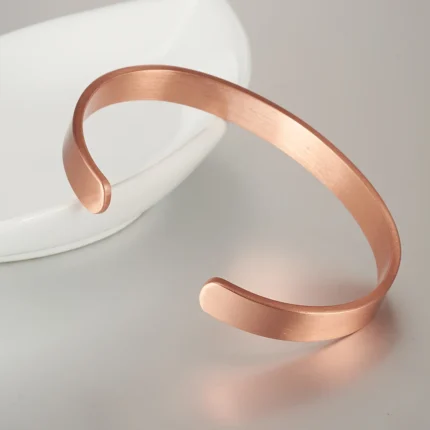Vinterly Pure Copper Bracelets for Women Men Unisex 8mm Wide Adjustable Cuff Bangles Female Resizable Jewelry Soft Solid Copper - Image 3