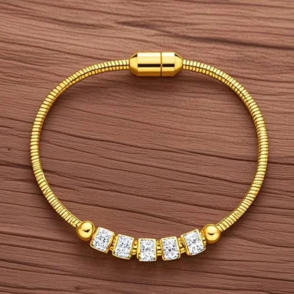 316L Stainless Steel Gold Color Rhinestone Beaded Bracelet For Women Fashion Ladies Magnet Clasp Bangles Jewelry GiftsDI - Image 3