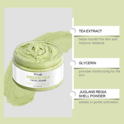 Green Tea Facial Scrub Deep Pore Cleansing Hydrating Blackhead Removal Dead Skin Gentle Exfoliating Scrub Skin Renewal Skin Care - Image 12