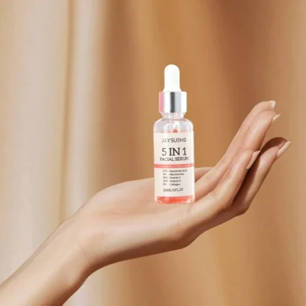 5 In 1 Facial Serum Fade Fine Lines Firming Skin Shrink Pores Moisturizing Brightning Vitamin C Hyaluronic Acid Face Serum 30ml - Image 5