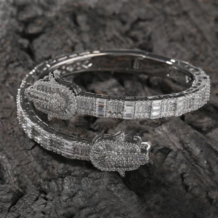 Uwin Hand Bracelet Prong Setting Bling Cubic Zirconia Baguette Cz Cuff Bangle Luxury Gift For Women Hip Hop Jewelry - Image 5