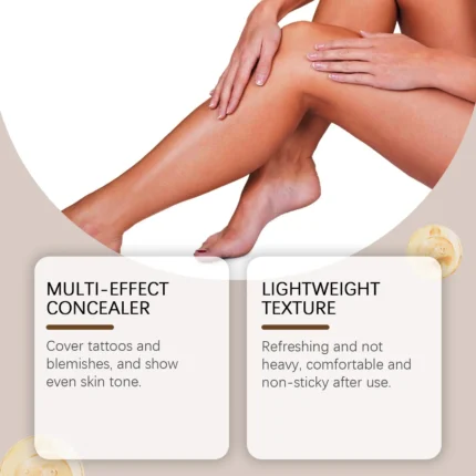 Leg Makeup Cream Concealer Long Lasting Waterproof Anti Transfer Even Skin Tone Glow Enhancer Wheat Tan Brown Foundation Lotion - Image 4