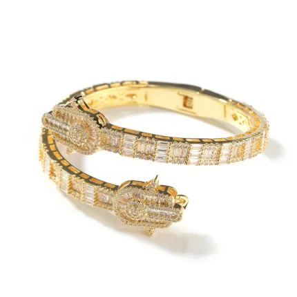 Uwin Hand Bracelet Prong Setting Bling Cubic Zirconia Baguette Cz Cuff Bangle Luxury Gift For Women Hip Hop Jewelry - Image 4