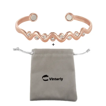 Vinterly Pure Copper Bracelets Magnetic Cubic Zirconia Adjustable Bangles Arthritis Health Magnet Jewelry Crystal Anti Radiation - Image 10