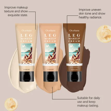 Leg Makeup Cream Concealer Long Lasting Waterproof Anti Transfer Even Skin Tone Glow Enhancer Wheat Tan Brown Foundation Lotion - Image 14