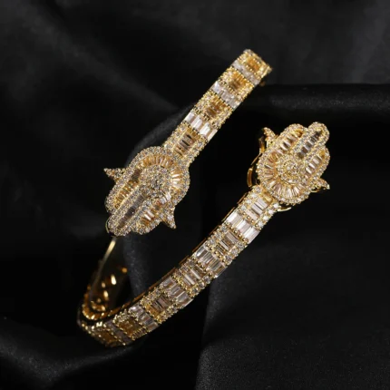 Uwin Hand Bracelet Prong Setting Bling Cubic Zirconia Baguette Cz Cuff Bangle Luxury Gift For Women Hip Hop Jewelry - Image 9