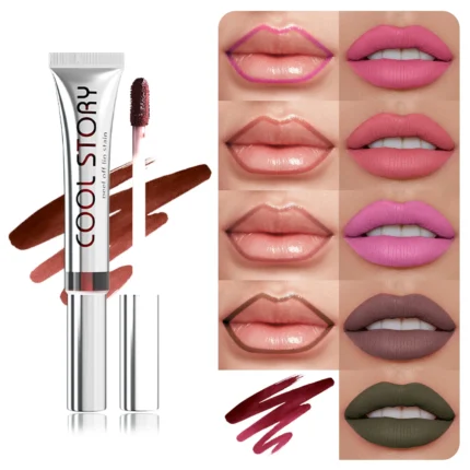 Peel off lip glaze, matte non-stick cup tearing lip gloss, lip liner solid color lipstick lasting color retention