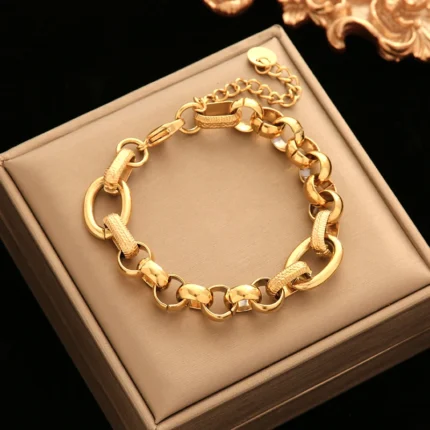 EILIECK 316L Stainless Steel Twisted Bracelet Bangles For Women Trendy 18K Gold Plated Wrist Chain Waterproof Jewelry Gift Party - Image 10