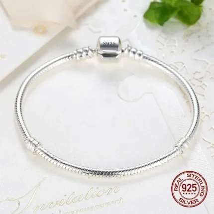 TOP SALE Authentic 100% 925 Sterling Silver 3MM Snake Chain Bangle & Bracelet for Women Luxury Bangle Jewelry 16-23CM - Image 12