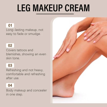 Leg Makeup Cream Concealer Long Lasting Waterproof Anti Transfer Even Skin Tone Glow Enhancer Wheat Tan Brown Foundation Lotion - Image 6