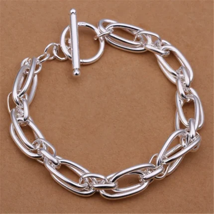 Noble 925 Sterling Silver Square Solid Chain Bracelet For Women Men Charm Party Gift Wedding Fashion Jewelry - Image 11