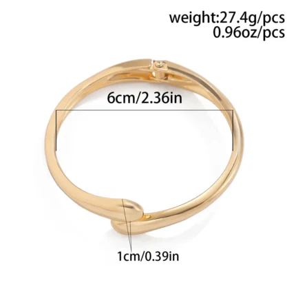 Wide Metal Bangle Ring for Women Gold and Silver Color Chunky Waterdrop Open Wrist Cuff Thick Irregular Twisted Bracelet Jewelry - Image 6