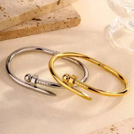 Fashion Nails Stainless Steel Round Bead Bangle Bracelets For Women Couples Holiday Gift Bracelets Party Daily Jewelry - Image 3