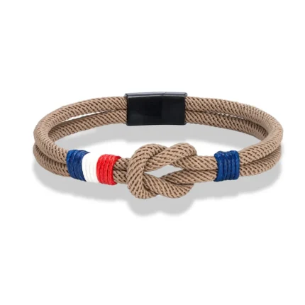 MKENDN Black Stainless Steel Square Knot Rope Bracelet Men Women Handmade Woven Double-Layer Design France Flag Couple Jewelry - Image 15