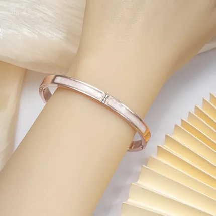 2024 Luxury Colorful Orange Enamel Bangles Bracelets for Women Party Gift Fashion Bangles Original Stainless Steel Jewelry - Image 20