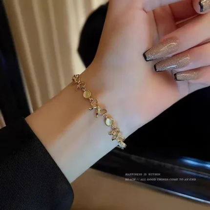 5Pcs Set Gold/Silver Color Fashion Charm Bracelet Women Retro Glossy Geometric Metal Twist Chain Bangles Bracelet Set Jewelry - Image 84