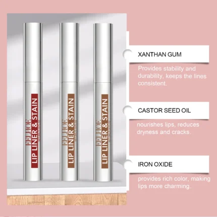 Peel off Lip Liner Lip Gloss Long Lasting Matte Waterproof Lipstick for Lips Non Stick Castor Oil for Moisturizing Lips Makeup - Image 12