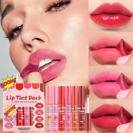 6PC/set Peel Off Liquid Lipstick 6 Colors Waterproof Lasting Matte Pink Lip Gloss Moisturizer Red Lip Tinted Makeup - Image 8