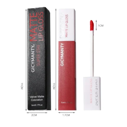 GICYMANTY Misty Matte Square Tube Lip Gloss Moisturizing Waterproof Moisturizing Not Easy To Peel Off Liquid Lipstick - Image 6