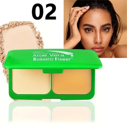 3-in-1 Double-Layer Aloe Vera Matte Powder Foundation Waterproof Sweatproof Long-Lasting Oil Control for Summer Makeup Set - Image 7