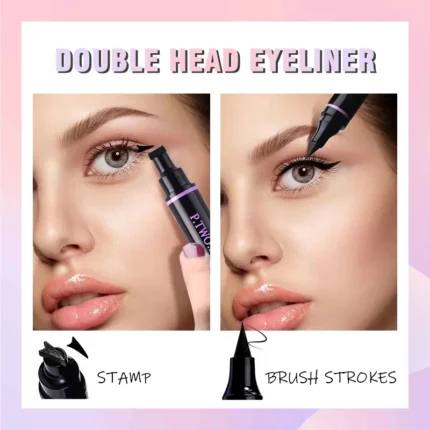PTWOP 2 Pcs/Box Black Eyeliner Liquid Pencil Cat Eye Wings Eyeliner Stamp Waterproof Quick Drying Long Lasting for Eye Makeups - Image 15