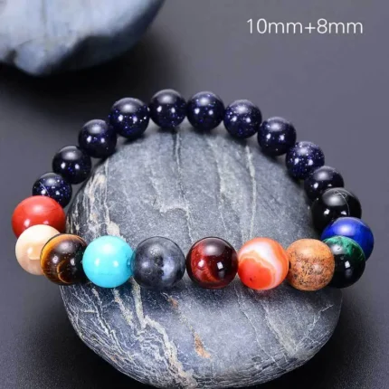 Women Men Natural Stone 10 Planets Braclet Noter Universe Solar System Bracelet Best Friends Gift For Him/Her Yoga Bileklik - Image 4