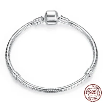 TOP SALE Authentic 100% 925 Sterling Silver 3MM Snake Chain Bangle & Bracelet for Women Luxury Bangle Jewelry 16-23CM - Image 7