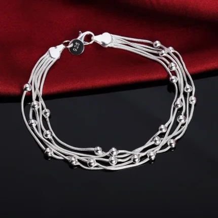 Noble 925 Sterling Silver Square Solid Chain Bracelet For Women Men Charm Party Gift Wedding Fashion Jewelry - Image 25