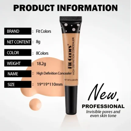 Fit Colors 8 Color Concealer Flexible Moisturizing Liquid Foundation Covering Dark Circles And Acne Spots Face Makeup Concealer - Image 6