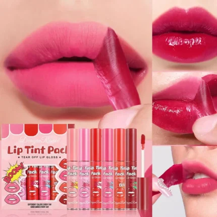 6PC/set Peel Off Liquid Lipstick 6 Colors Waterproof Lasting Matte Pink Lip Gloss Moisturizer Red Lip Tinted Makeup - Image 7