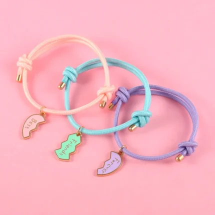 Lovecryst 3Pcs/set Heart-shaped Stitching Best Friend Forever Bracelet BFF Friendship Jewelry Gifts for Kids - Image 4