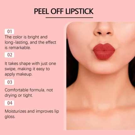 Peel Off Lipstick Long-lasting Moisturizing Non Stick Cup Portable Care Lip Gloss Waterproof Red Pink Lip Makeup Cosmetics - Image 3