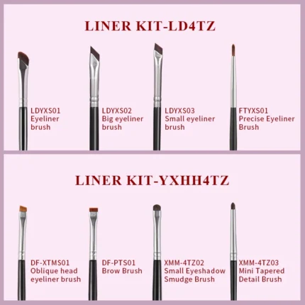 OVW Eyeliner Brushes Set Premium Synthetic Blending Shader Crease Precision Eye Makeup brushes set - Image 5