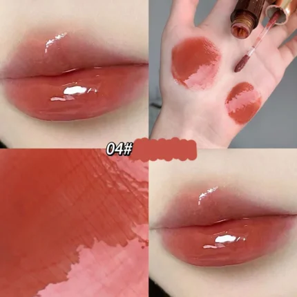 Retro Clear Lip Glaze Gloss Mirror Glitter Non Stick Cup Brighten Jelly Dark Lipstick Red Brown Dupes Lip Ink Tint Korean Makeup - Image 9