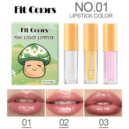 Cute Lipstick Set 3pcs/set Velvet Matte Waterproof Red Nude Black Lip Stick Tint Makeup Mini Lip Gloss Kit Plumping Lip Oil Set - Image 11