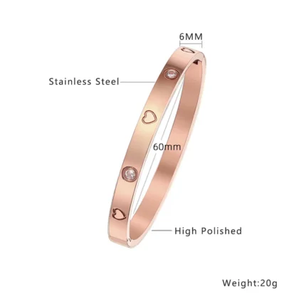 Htpwe Stainless Steel Zirconium Embossed Bracelet Set For Women 18k Gold Plated Couple Holiday Gift Bracelet Party Daily Jewelry - Image 6