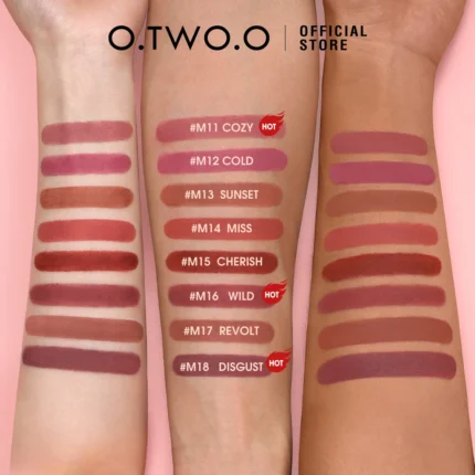 O.TWO.O Matte Lipstick Long Lasting Waterproof Lip Stick Smudge-free Classic Highly Pigmented Velvet Finish Lip Tint Makeup - Image 18