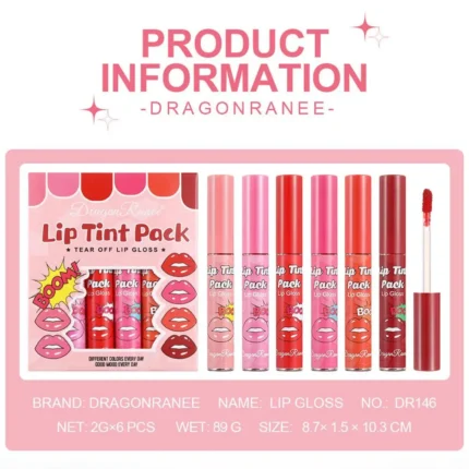 6PC/set Peel Off Liquid Lipstick 6 Colors Waterproof Lasting Matte Pink Lip Gloss Moisturizer Red Lip Tinted Makeup - Image 11
