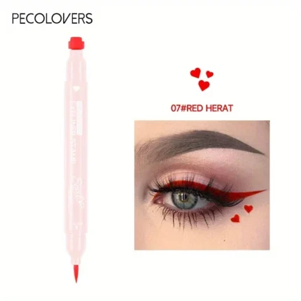 Double Head 2 in1 Liquid Eyeliner Moon Star Heart Butterfly Shapes Tattoo Stamp Quick To Dry Eye Liner Pencil Makeup Tool - Image 8