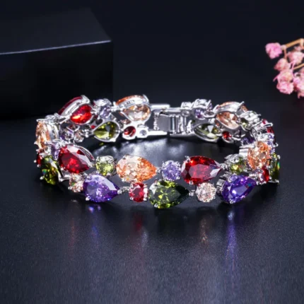 Pera Luxury CZ Green Cubic Zirconia Stone Large Women Charm Bangle Bracelets Bridal Jewelry Accessories for Bridesmaids B029 - Image 13
