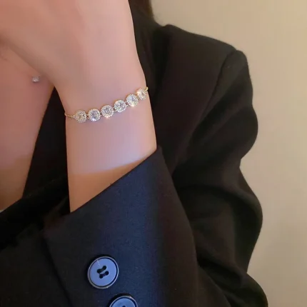 5Pcs Set Gold/Silver Color Fashion Charm Bracelet Women Retro Glossy Geometric Metal Twist Chain Bangles Bracelet Set Jewelry - Image 66