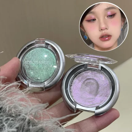 Smoky Pearl Glitter Eyeshadow Green Black Purple Shimmer Silkworm Highlight Creamy Monochrome Eye Shadow Matte Palette Makeup - Image 6