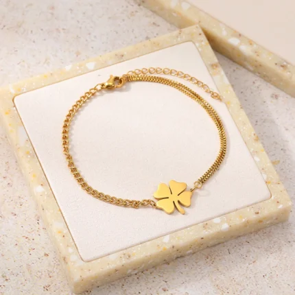 Stainless Steel Bracelets Classic Lucky Clovers Pendant Hip Hop Bracelet For Women Jewelry Non-fading High-quality Everyday Wear - Image 4