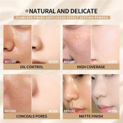 3-in-1 Double-Layer Aloe Vera Matte Powder Foundation Waterproof Sweatproof Long-Lasting Oil Control for Summer Makeup Set - Image 5