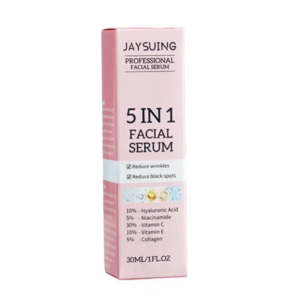 5 In 1 Facial Serum Fade Fine Lines Firming Skin Shrink Pores Moisturizing Brightning Vitamin C Hyaluronic Acid Face Serum 30ml - Image 10